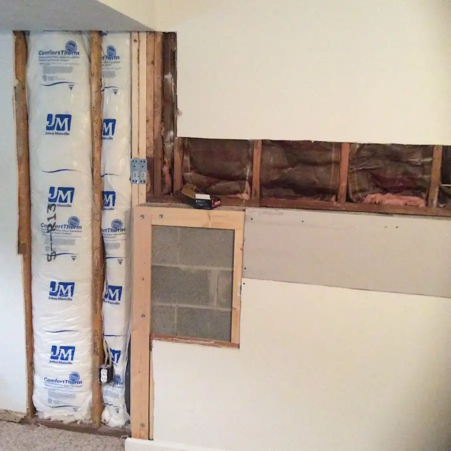 Wall insulation replacement during Basement Flood Cleanup in Scenic Oaks